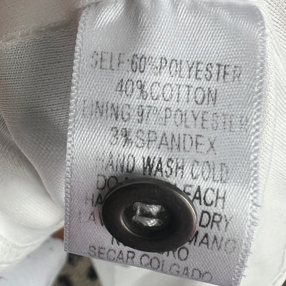 Roolee White Navy Floral Knee Length Modest Dress M - Picture 14 of 14